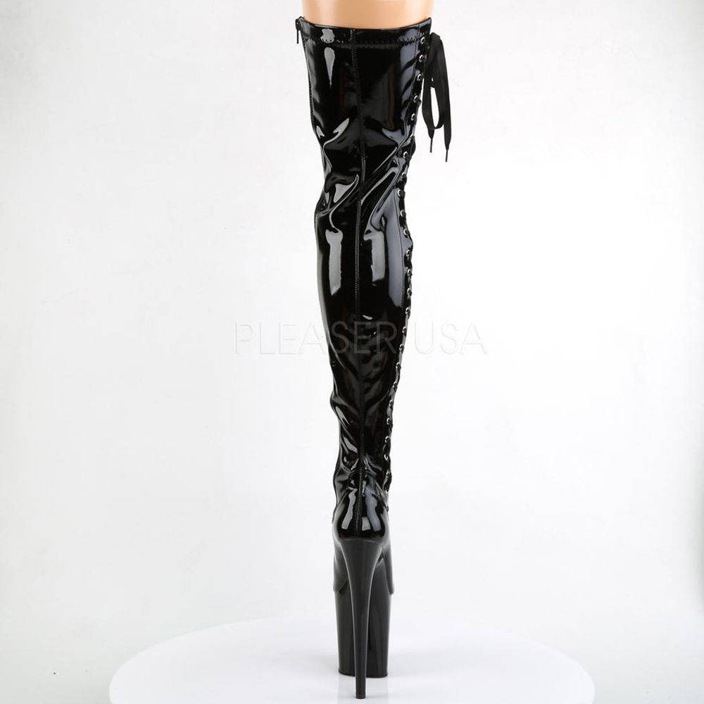 Pleaser Pleaser Overknee Laarzen FLAMINGO 3050 Zwart Pleaser Flamingo 3050 hoge overknee laars met stiletto hak